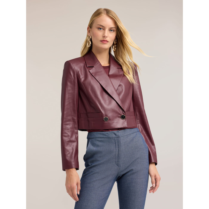 Motivi - Chaqueta Spencer en tejido revestido - Burgundy
