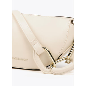 Borsa a tracolla con rondelle e nastro con logo