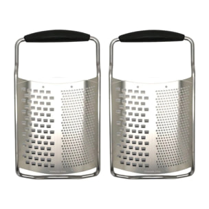 Ensemble de 2 Râpes à fromage inox 2 en 1 de 22 cm Fackelmann