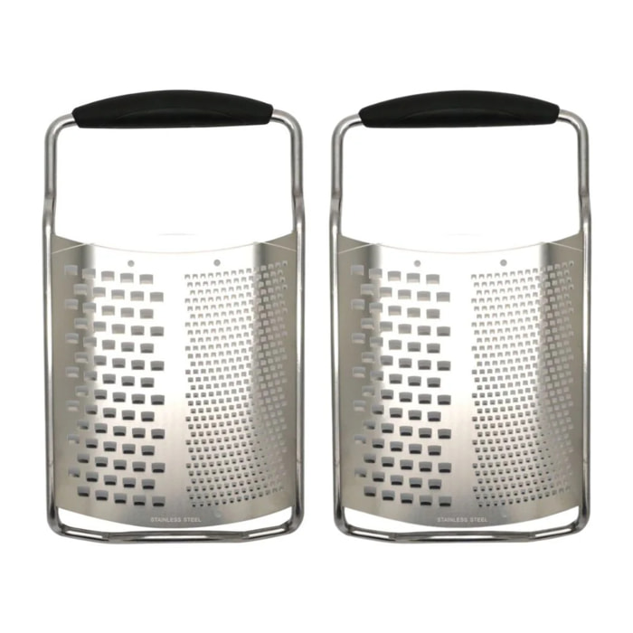 Ensemble de 2 Râpes à fromage inox 2 en 1 de 22 cm Fackelmann