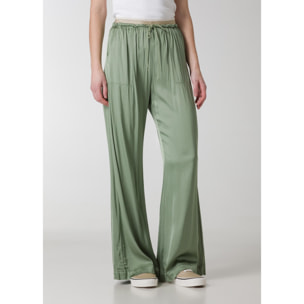 DEHA - Pantalone STRETCH SATIN WIDE LEG PANTS in Viscosa per donna