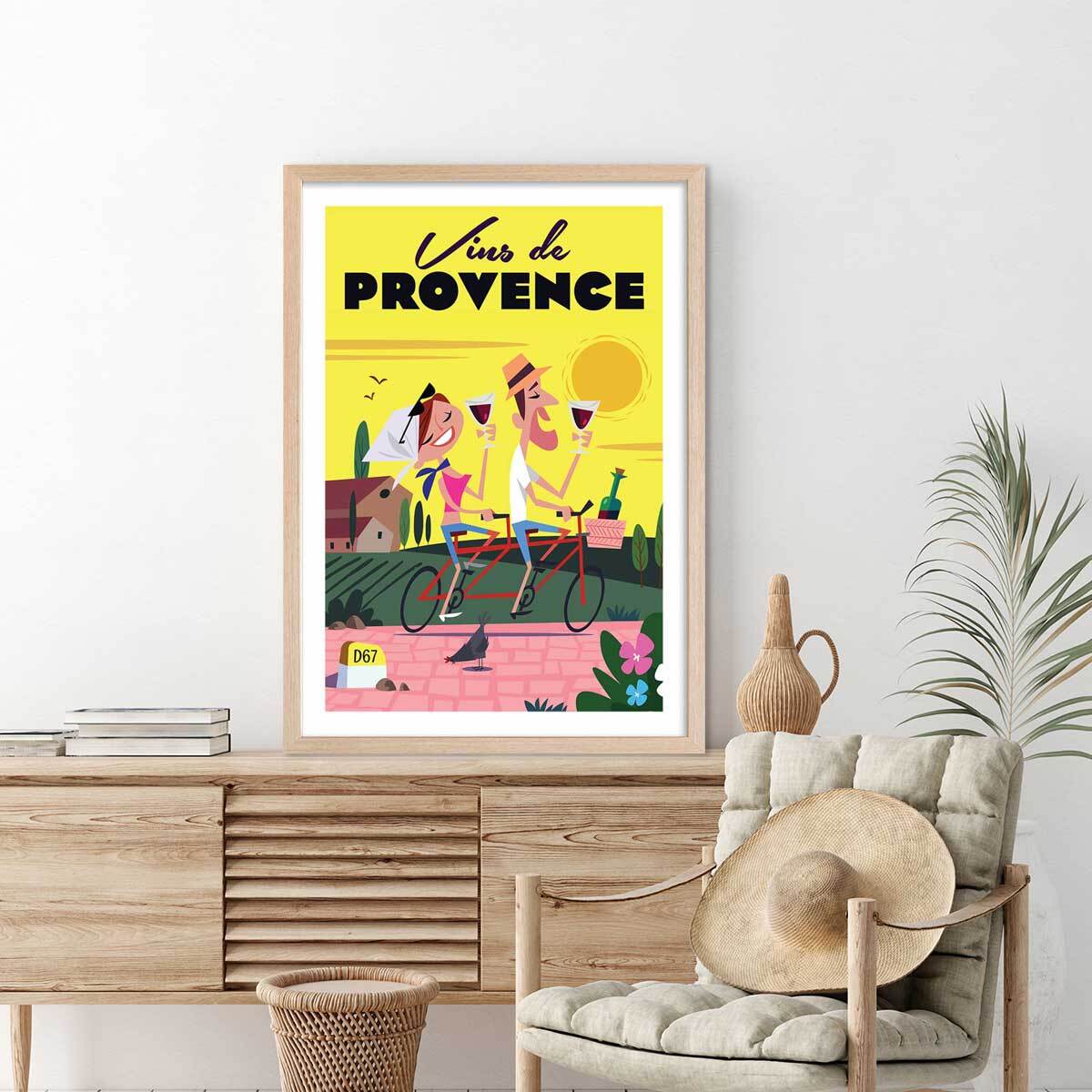 Affiche ViVe la ProVence Affiche + cadre en bois - Chêne