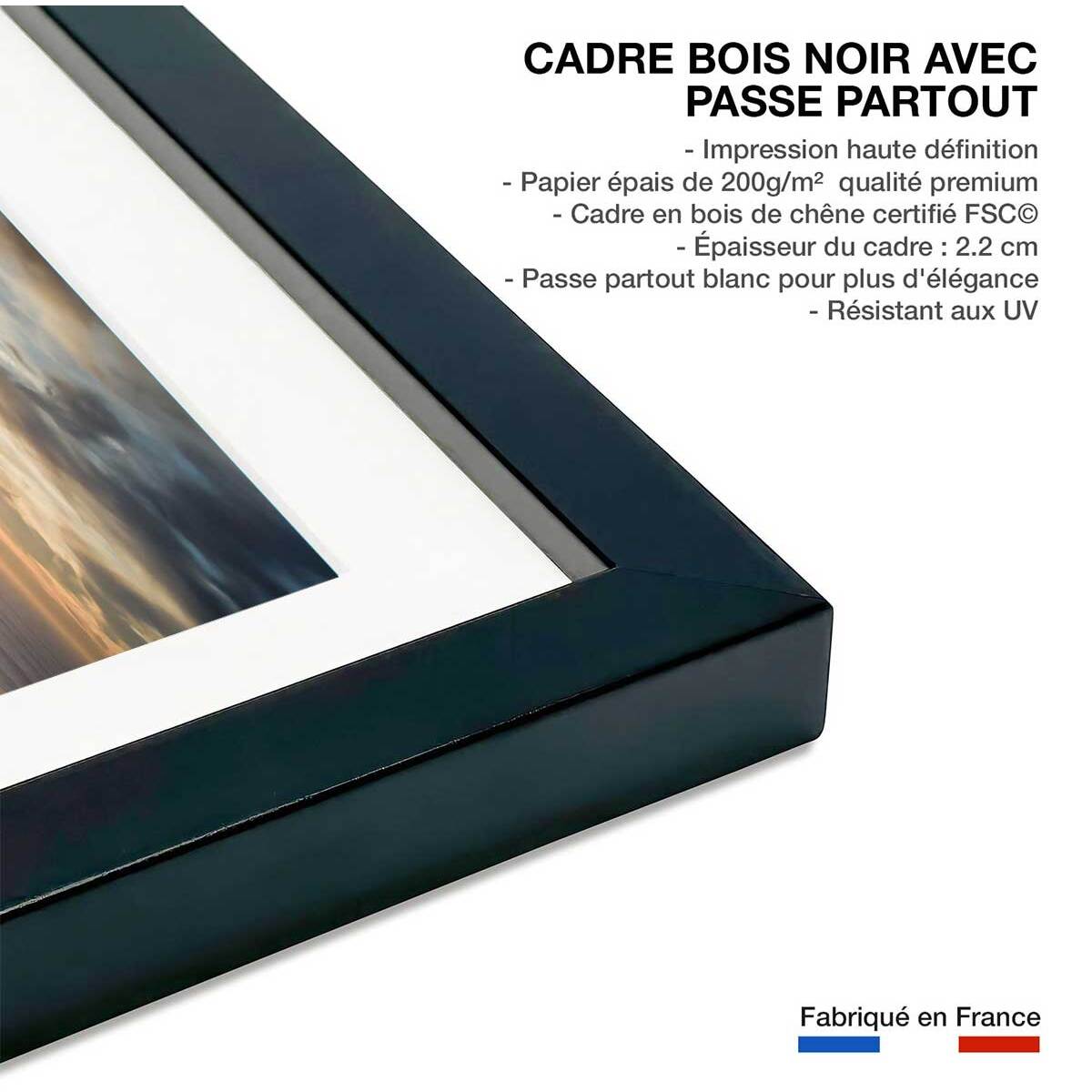 Affiche vestige mur de l'atlantique Affiche sous cadre noir
