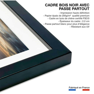 Affiche vestige mur de l'atlantique Affiche sous cadre noir