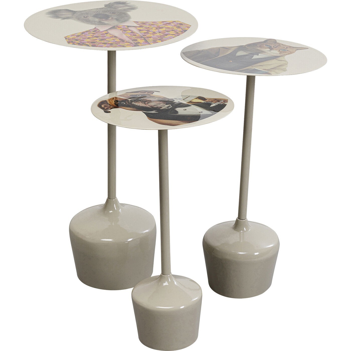 Tables d'appoint animaux costumes set de 3 Kare Design