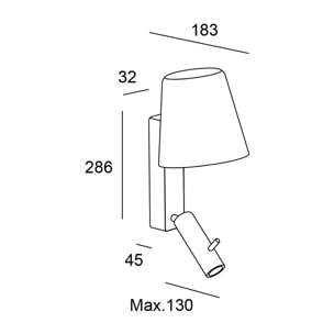 LEDS C4 Aplique Read Me Led 4.8W Blanco Cálido - 3000K On-Off Níquel Satinado 388Lm