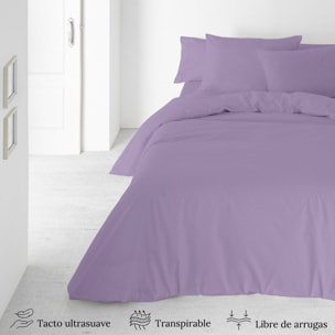 Icehome - Funda Nórdica Lisa - 100% Microfibra - Incluye 1/2 Fundas de Almohada - Violeta