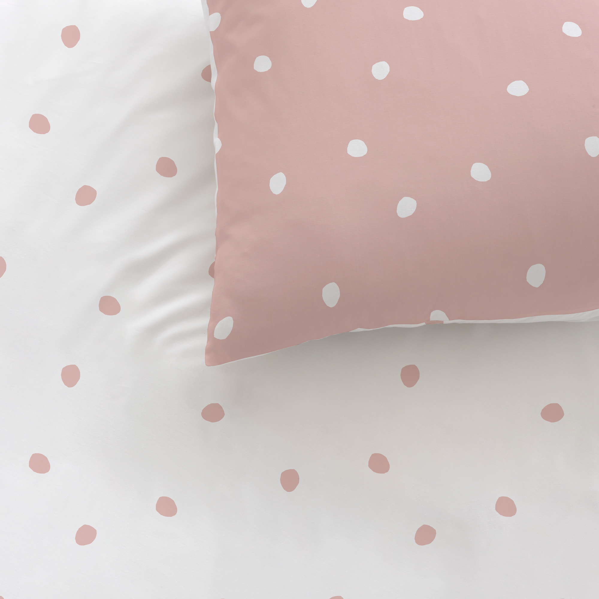 Parure de lit imprimée 100% coton, PINK SPOTS