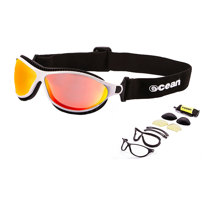Gafas de deportes acuáticos OCEAN TIERRA DE FUEGO - Blanco / Revo roja