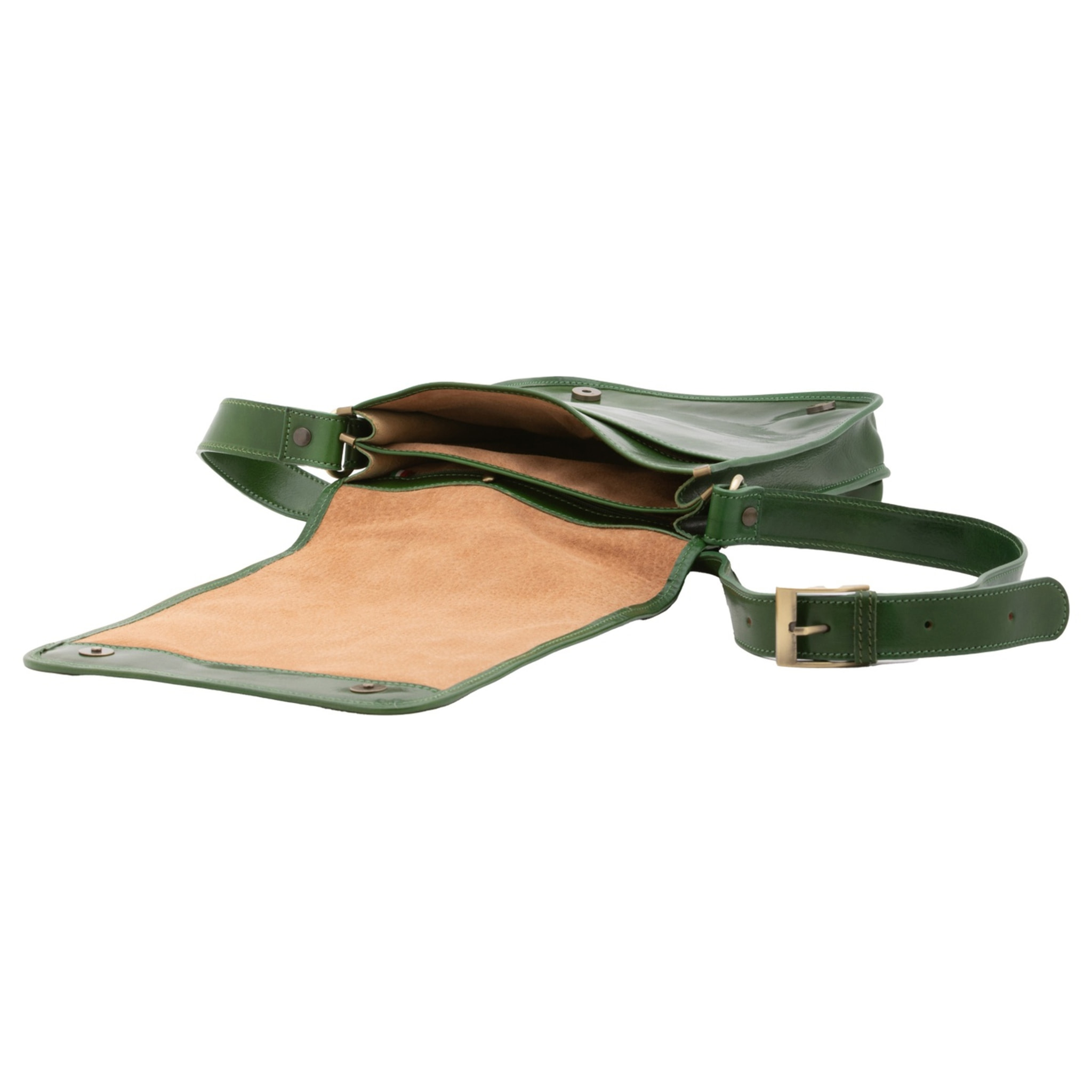 Borsa a tracolla uomo in vera pelle - Modello False - Made in Italy - 29.0 x 24.0 x 9.0 cm