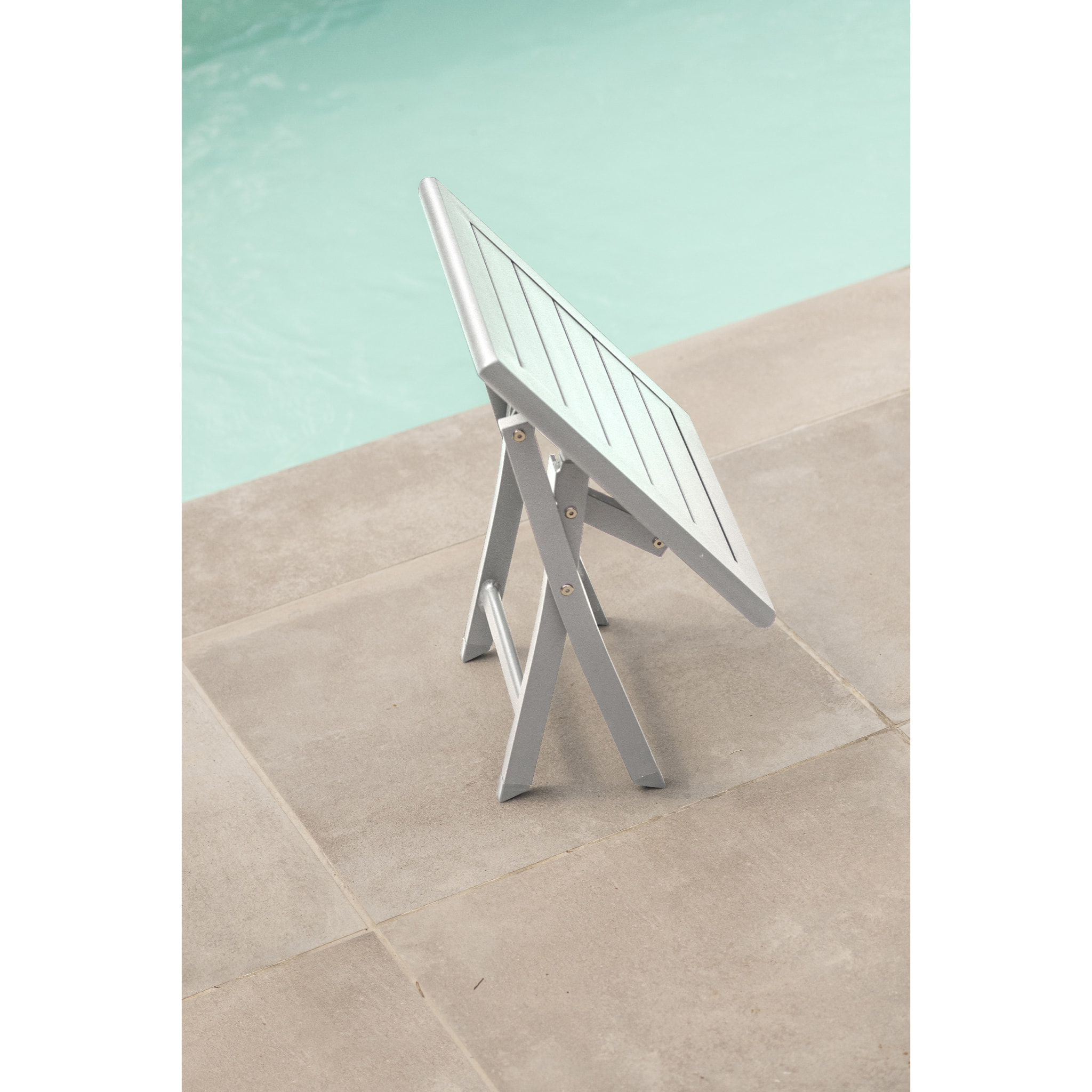 MARIUS - Table basse de jardin pliante en aluminium