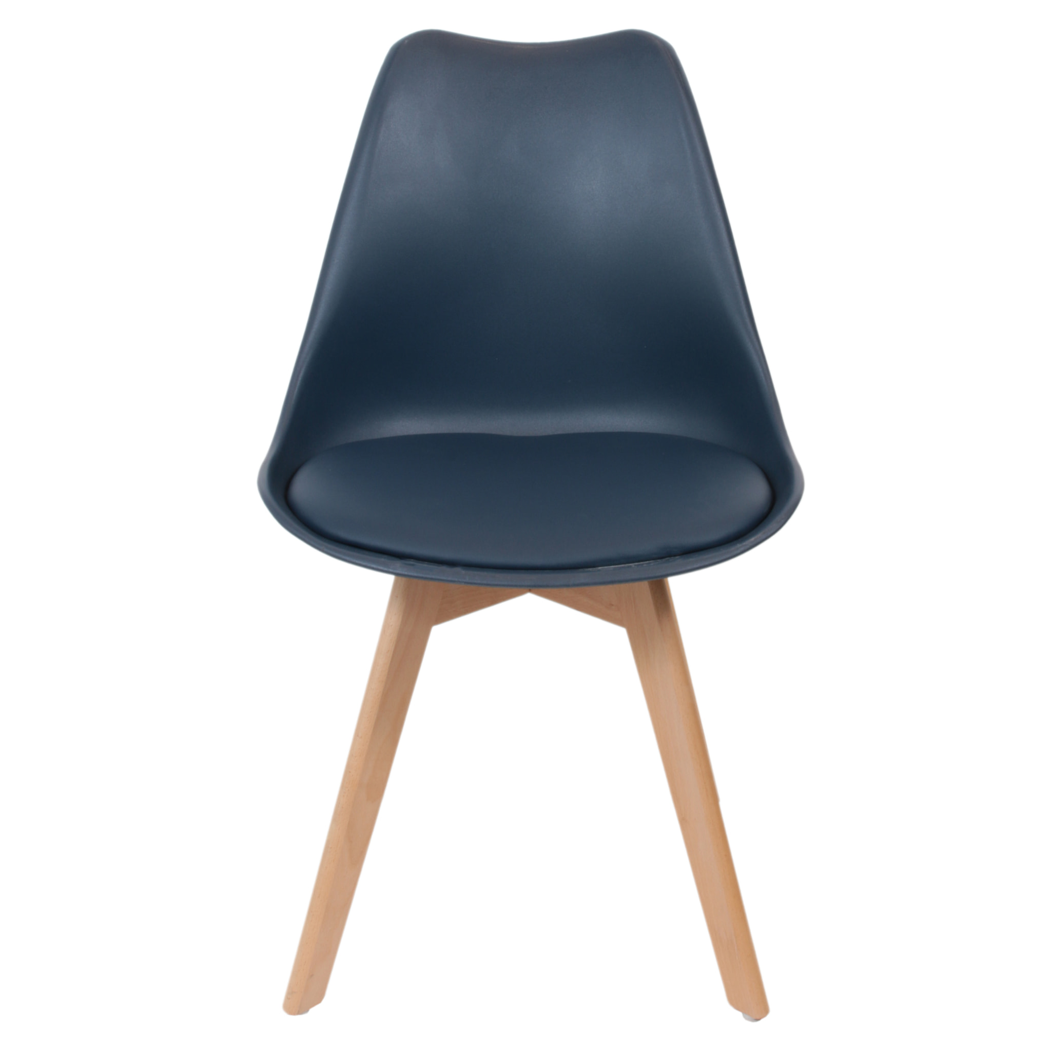 Chaise Scandinave Coque Rembourree Bleu - Lot De 2