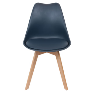 Chaise Scandinave Coque Rembourree Bleu - Lot De 2
