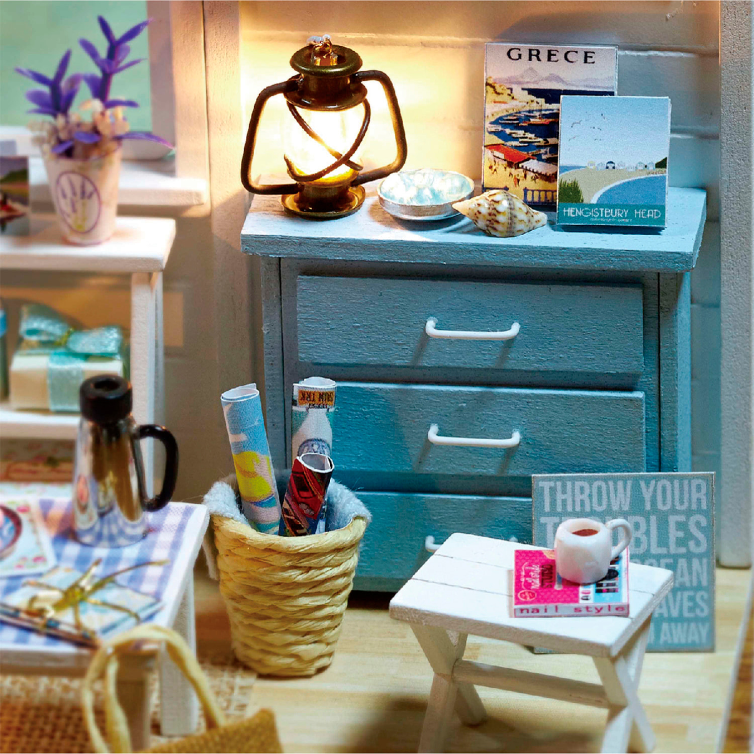 Salón Sol fresco. Maqueta 3D, realista con gran detalle y luces led.