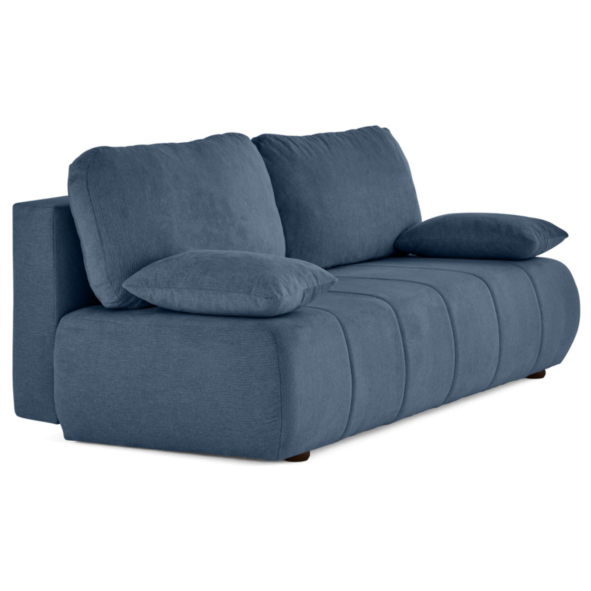 Harper - canapé 3 places convertible avec coffre en tissu texturé - Bleu