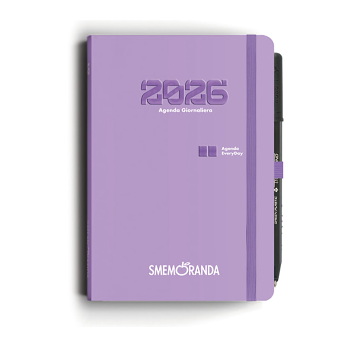 Agenda Smemoranda Everyday 2026 Giornaliera 12 mesi , B6, glicine