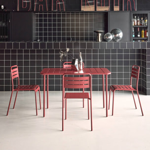 Table de jardin métal + 4 assises AMÉLIA