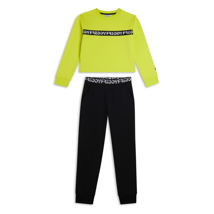 Tuta Bambina girocollo con bande jacquard FREDDY