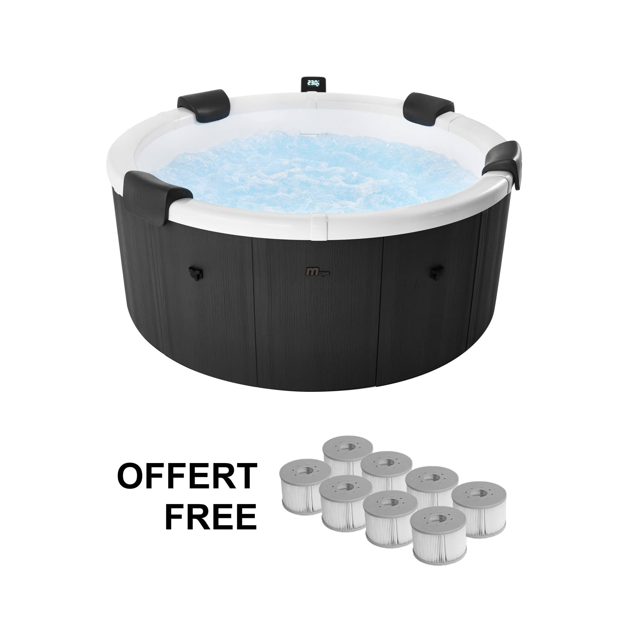 Spa rigide 6 places 180cm rond hydromassage 4 coussins bâche + housse + 8 filtres SPA DENVER + 8 FILTRES SPA