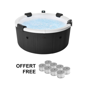Spa rigide 6 places 180cm rond hydromassage 4 coussins bâche + housse + 8 filtres SPA DENVER + 8 FILTRES SPA