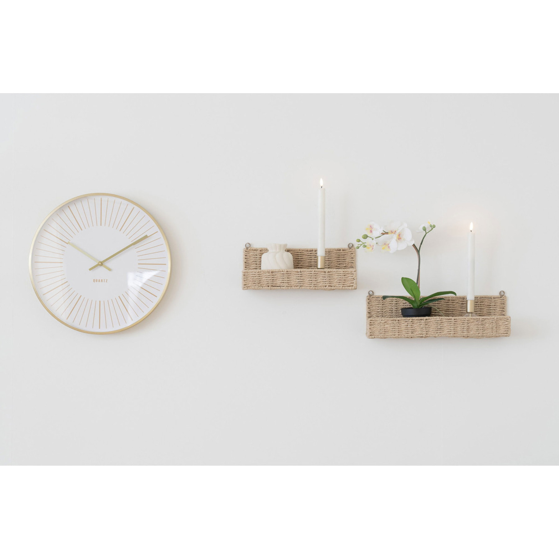 Takamaka - Orologio da parete in alluminio dorato con movimento silenzioso ø40 cm