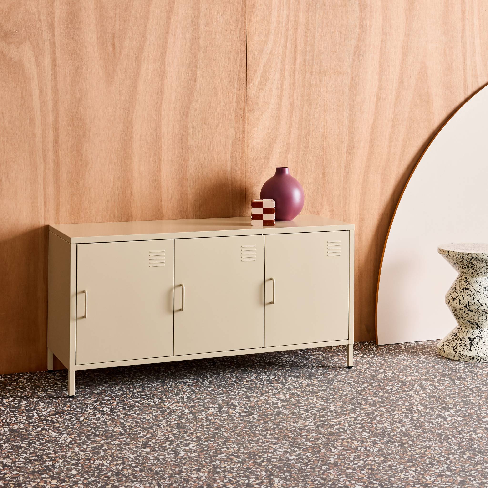 Meuble TV industriel métal 3 portes 120cm ALABAMA