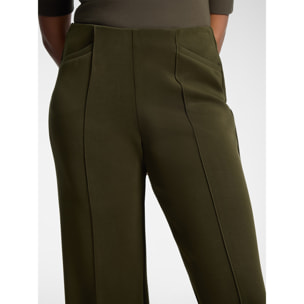 Elena Mirò - Pantaloni cropped in scuba - Verde militare