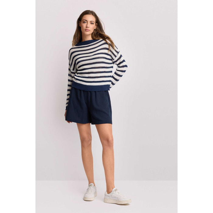 Kocca - Maglia a maniche lunghe a righe Donna, Righe, Girocollo