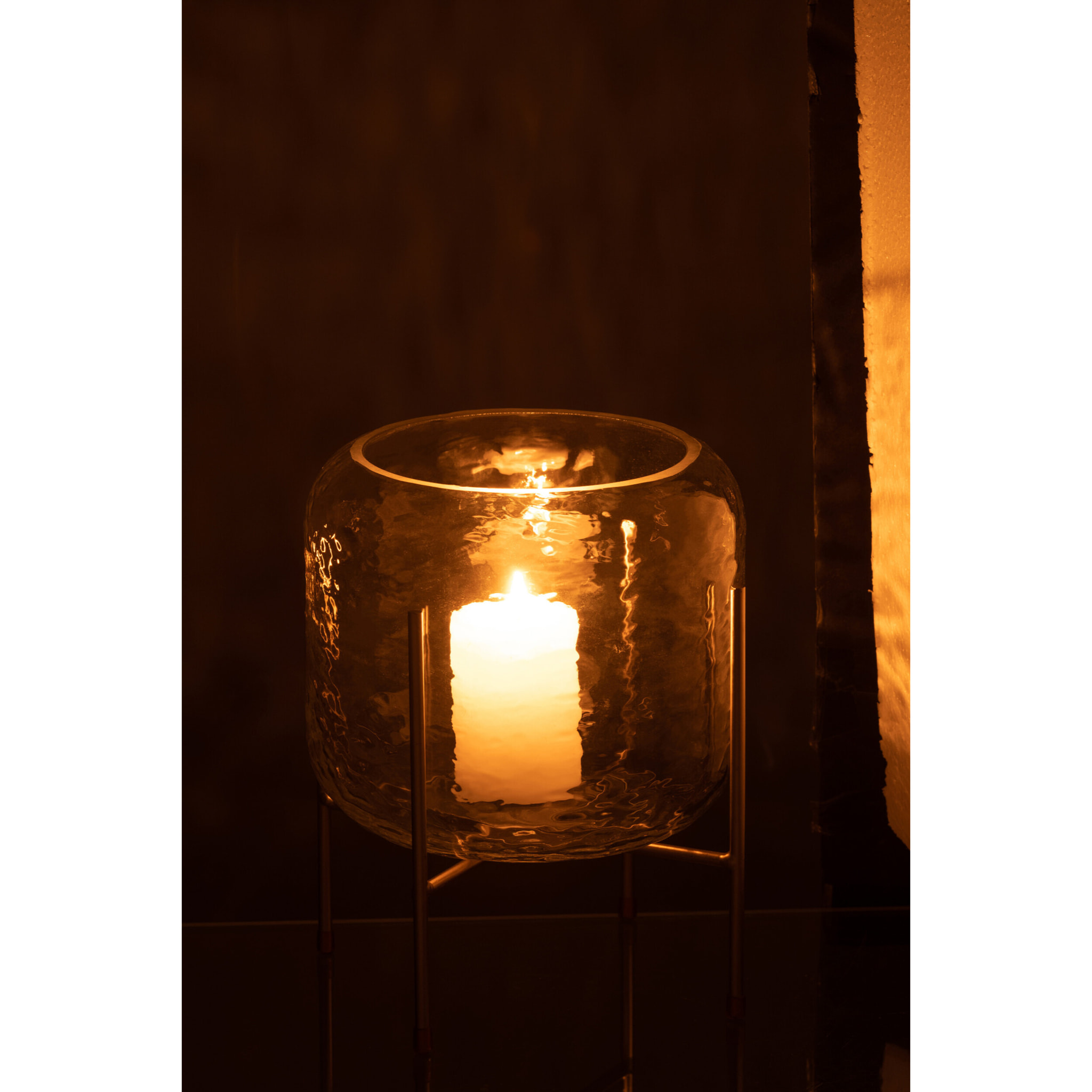 J-Line vase Rond + Pied - verre - transparent - small - 22.5 cm de hauteur