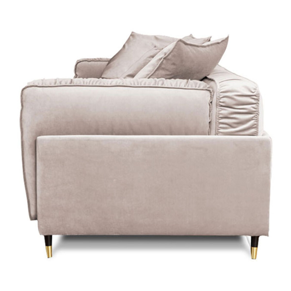 Canapé Droit Velours Beige Fiorenzo - 4 places