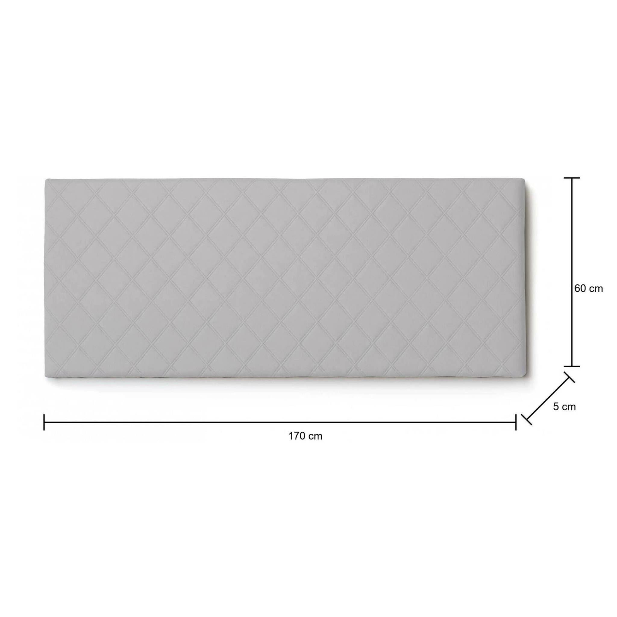 Letto matrimoniale Amarillide, Testata in ecopelle a muro, 100% Made in Italy, adatta a letto Matrimoniale, Cm 170x60, Bianco
