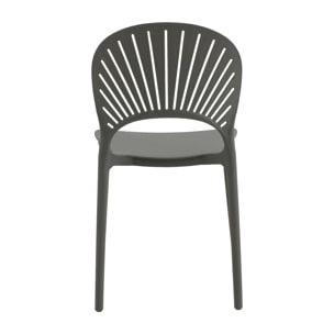 Set di 4 sedie GIBILTERRA in polipropilene grigio, impilabili