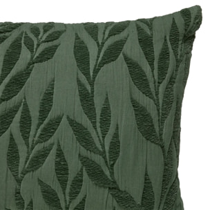 Coussin motif jacquard "Lehto" coton vert tilleul 58x38cm