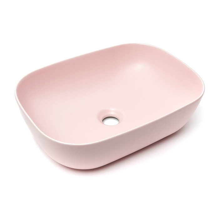 Vasque à poser 45,5 x 32,5 cm - rose mat - sans trop-plein - SAT Infinitio