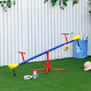 Trébuchet rotatif 360° - balançoire à bascule enfant - multicolore