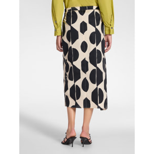 Elena Mirò - Falda pareo estampada - Negro