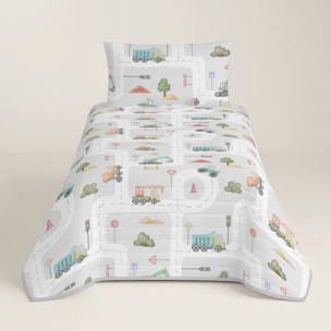 Cool Kids - Colcha Bouti Estampada - 100% Algodón - 70 gr/m² - Road