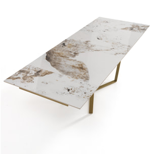 ORESTELUCHETTA Tavolo allungabile CASEY 160 GOLD - ONICE MARBLE