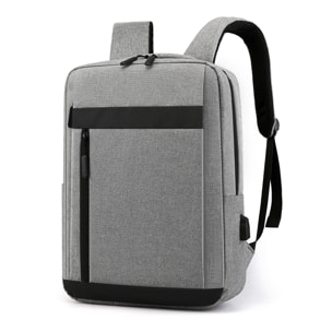 DAM Mochila para Laptop con interfaz de carga USB. 28x11x40 Cm. Color: Gris