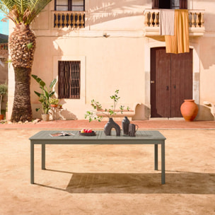 Table de jardin kaki SEATTLE extensible aluminium. 10 places. 227 / 290 x 100 x 75 cm