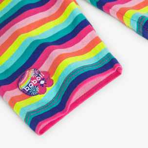 Leggings pirata niña, algodón estampada, rayas, rosa