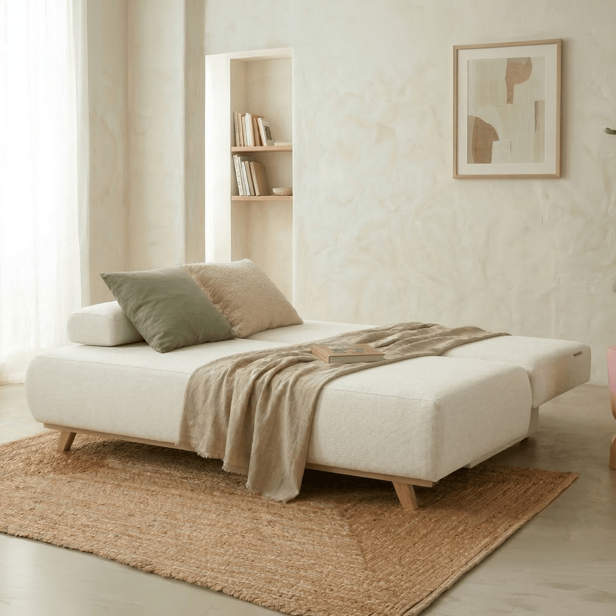Canapé convertible 3 places en tissu chenille - LARIA