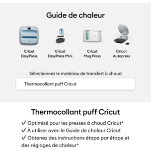 Accessoire CRICUT Puff Iron On Black