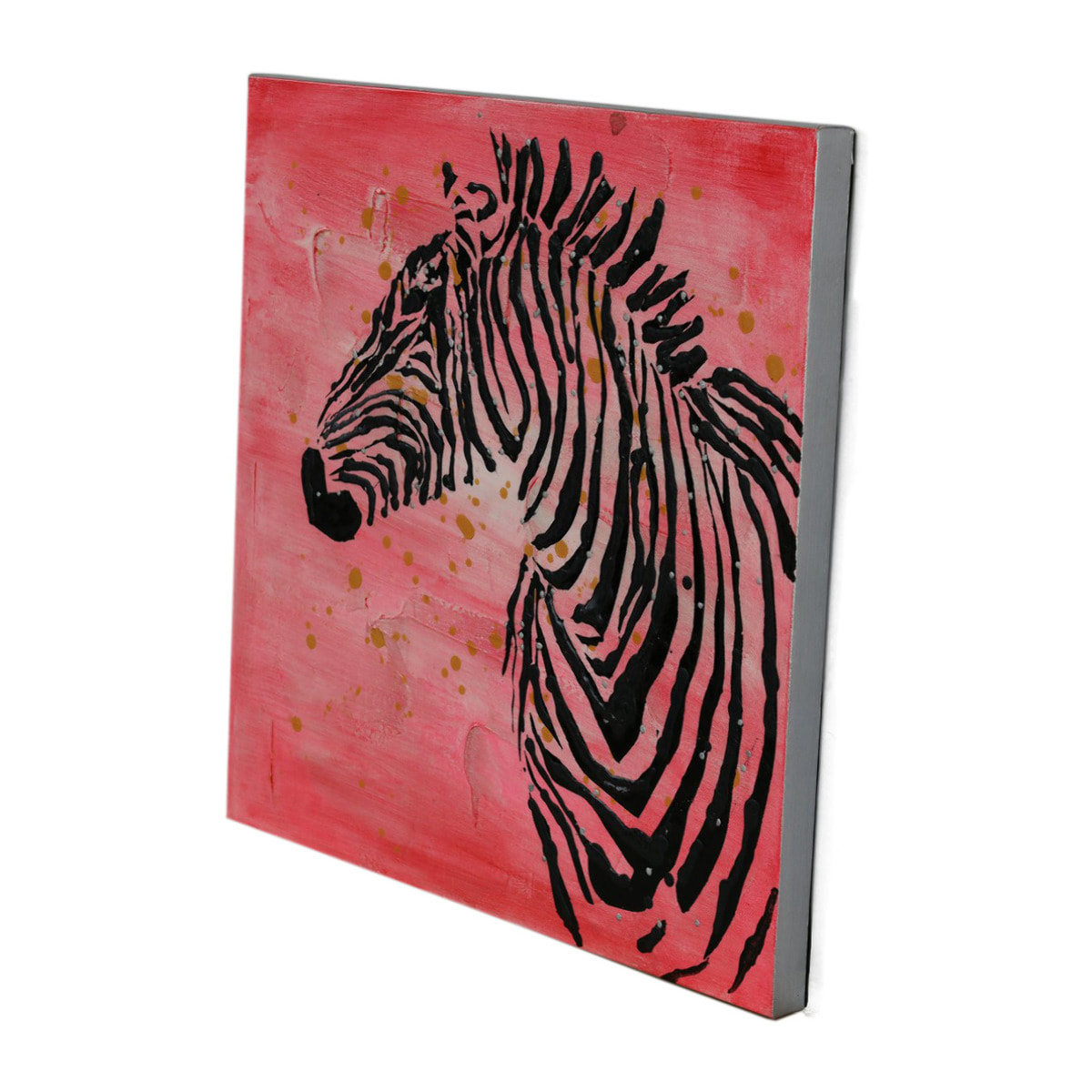 Quadro dipinto ad acrilico su tela Zebra pop art 70x70 cm — fatto a mano