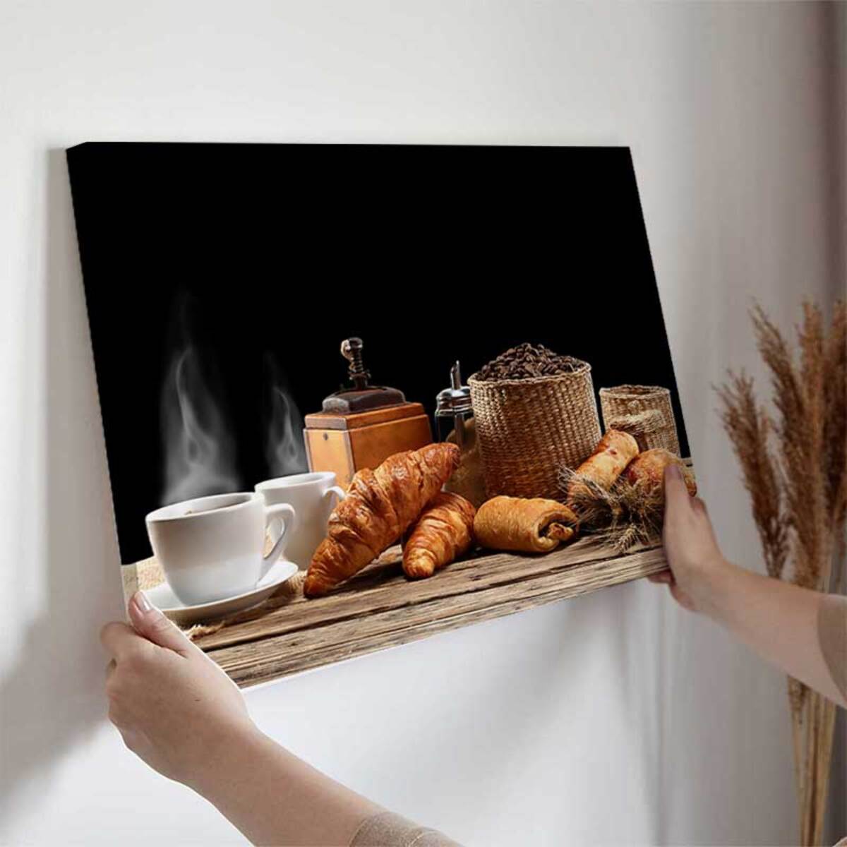 Tableau petit déjeuner café et viennoiseries Toile imprimée