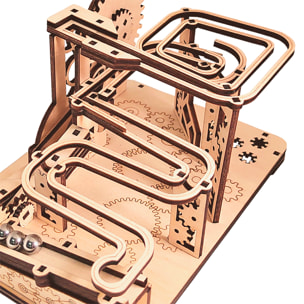 Maqueta de Madera 3D, con movimiento mecánico diseño de Lanzapiedras Mecánico. 81 piezas.