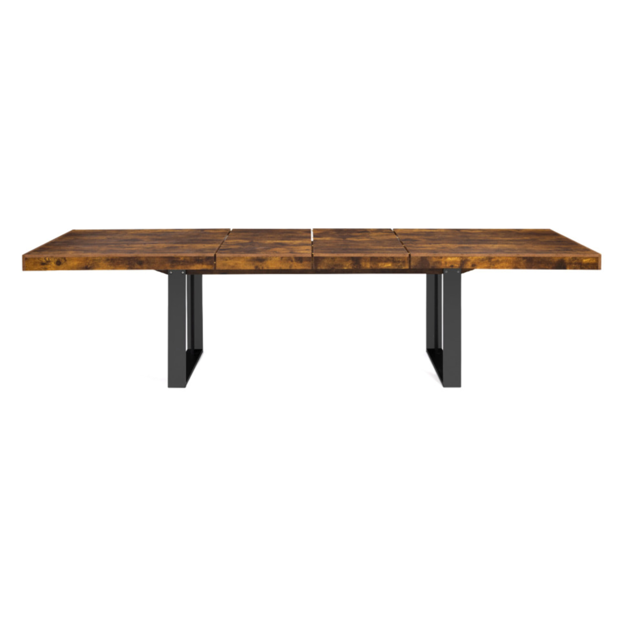 Tables à manger extensibles Brixton - Bois vieilli - Noir