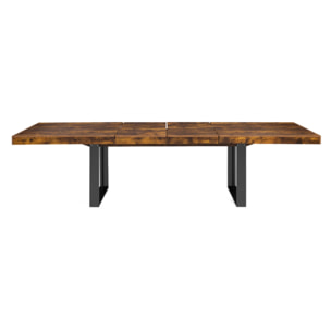 Tables à manger extensibles Brixton - Bois vieilli - Noir