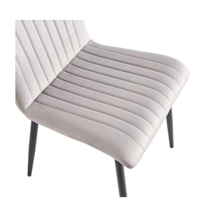 Lot de 2 chaises en velours "Henley" - Gris clair