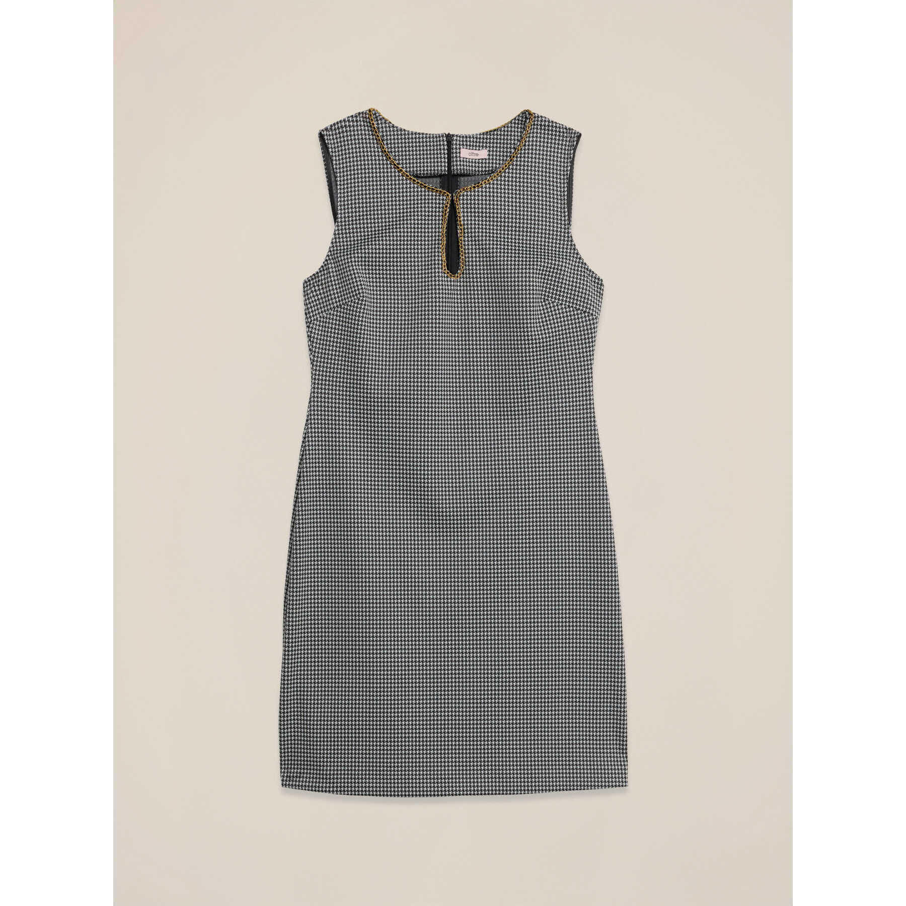 Oltre - Vestito tubino pied de poule - Grigio